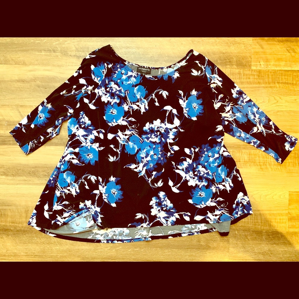 Liz Claiborne top | black and blue floral